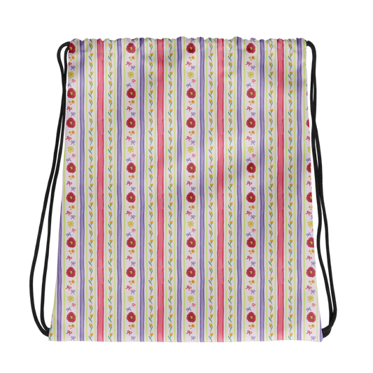 Drawstring Bag Satin Ribbons Red