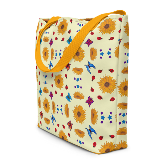 Large Tote Bag Sunflowers for Lilly Yellow