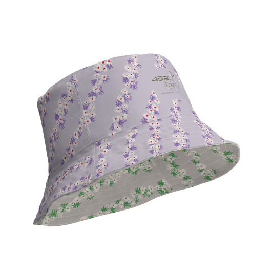 Reversible bucket hat Blossom Trails Stone & Mauve