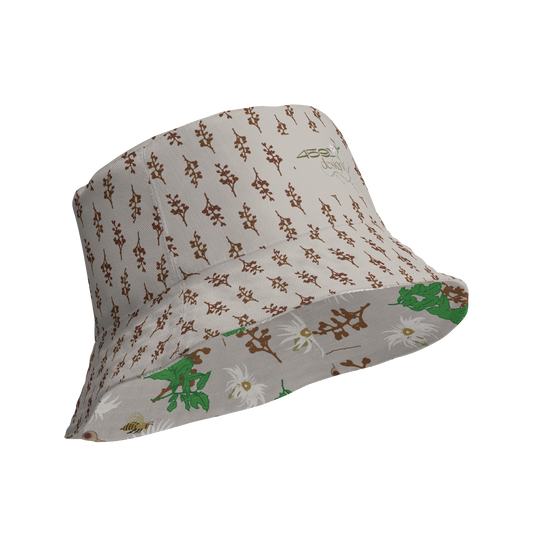 Reversible bucket hat Bees in the Blossoms
