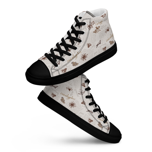 Women’s high top canvas shoes Lady in Script Stone