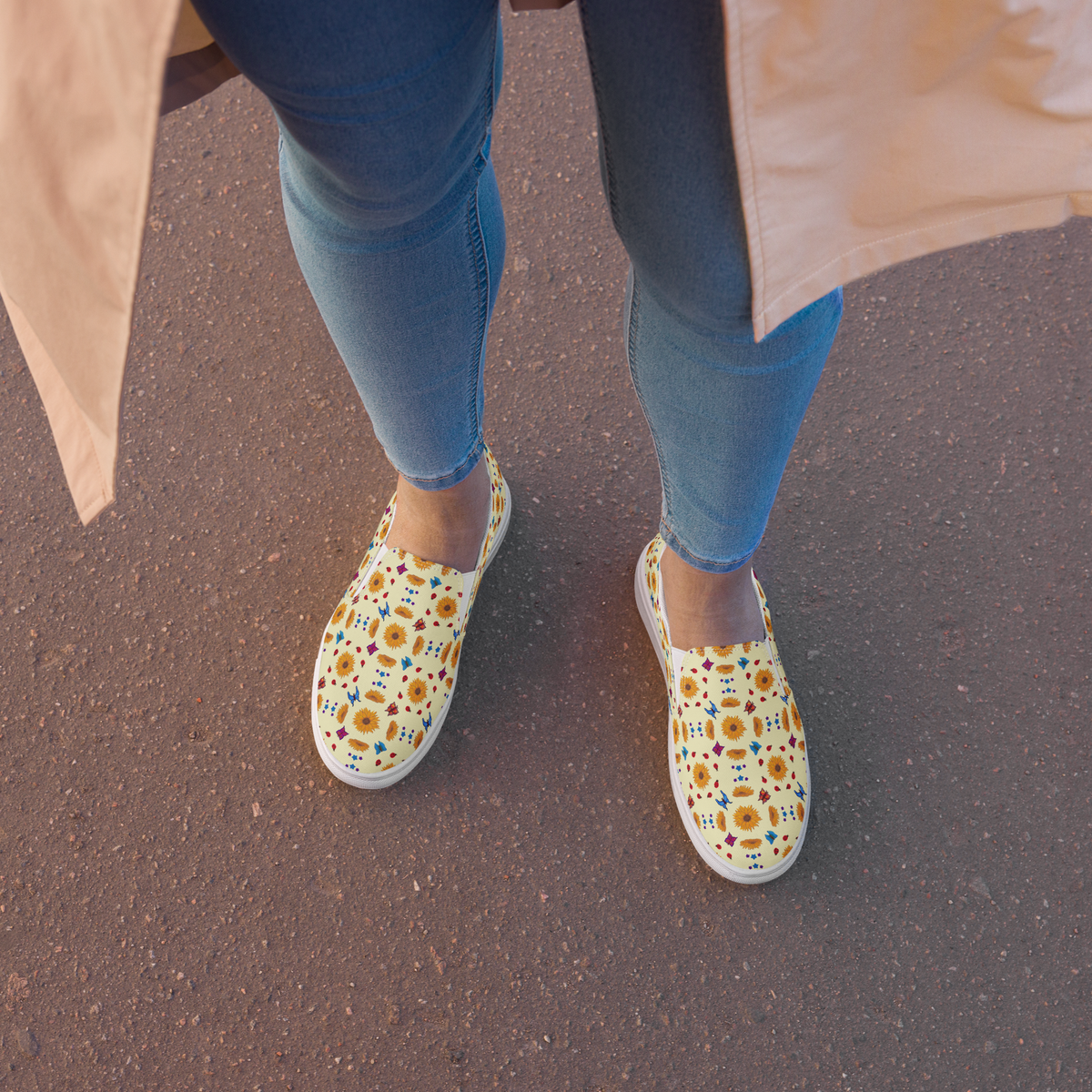 Women’s slip-on canvas shoes Sunflowers for Lilly Yellow