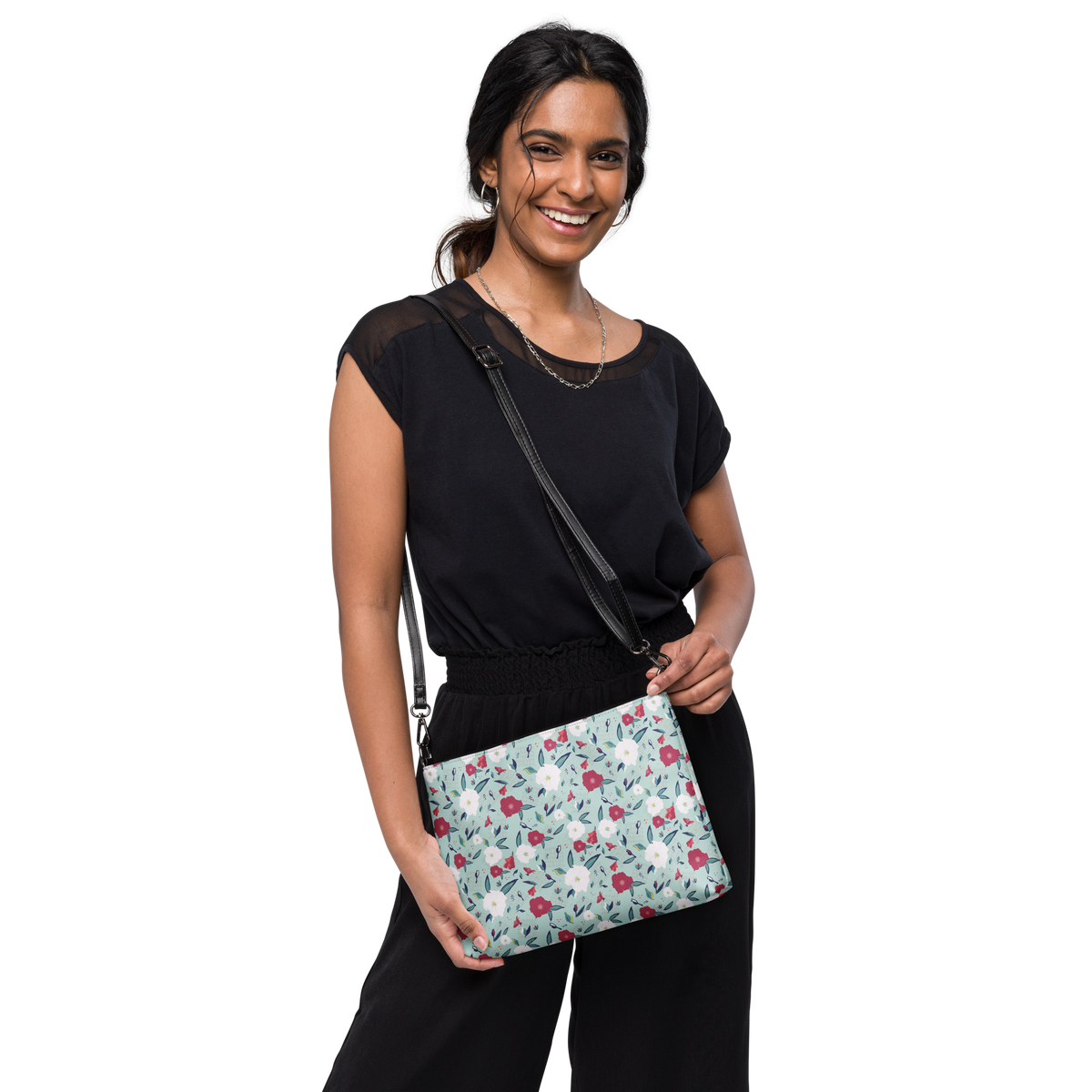 Crossbody bag Oleander Red on Aqua