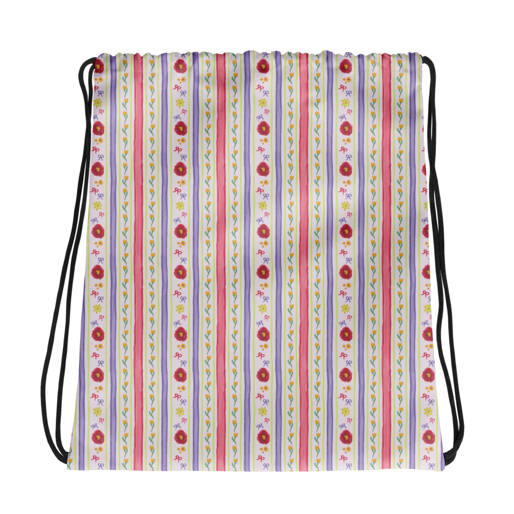 Drawstring Bag Satin Ribbons Red