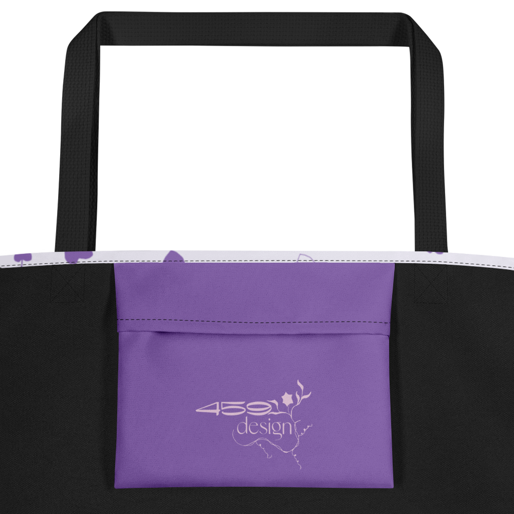 Large Tote Bag Teddybear Tales Purple