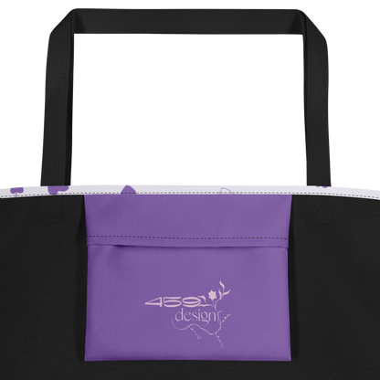 Large Tote Bag Teddybear Tales Purple