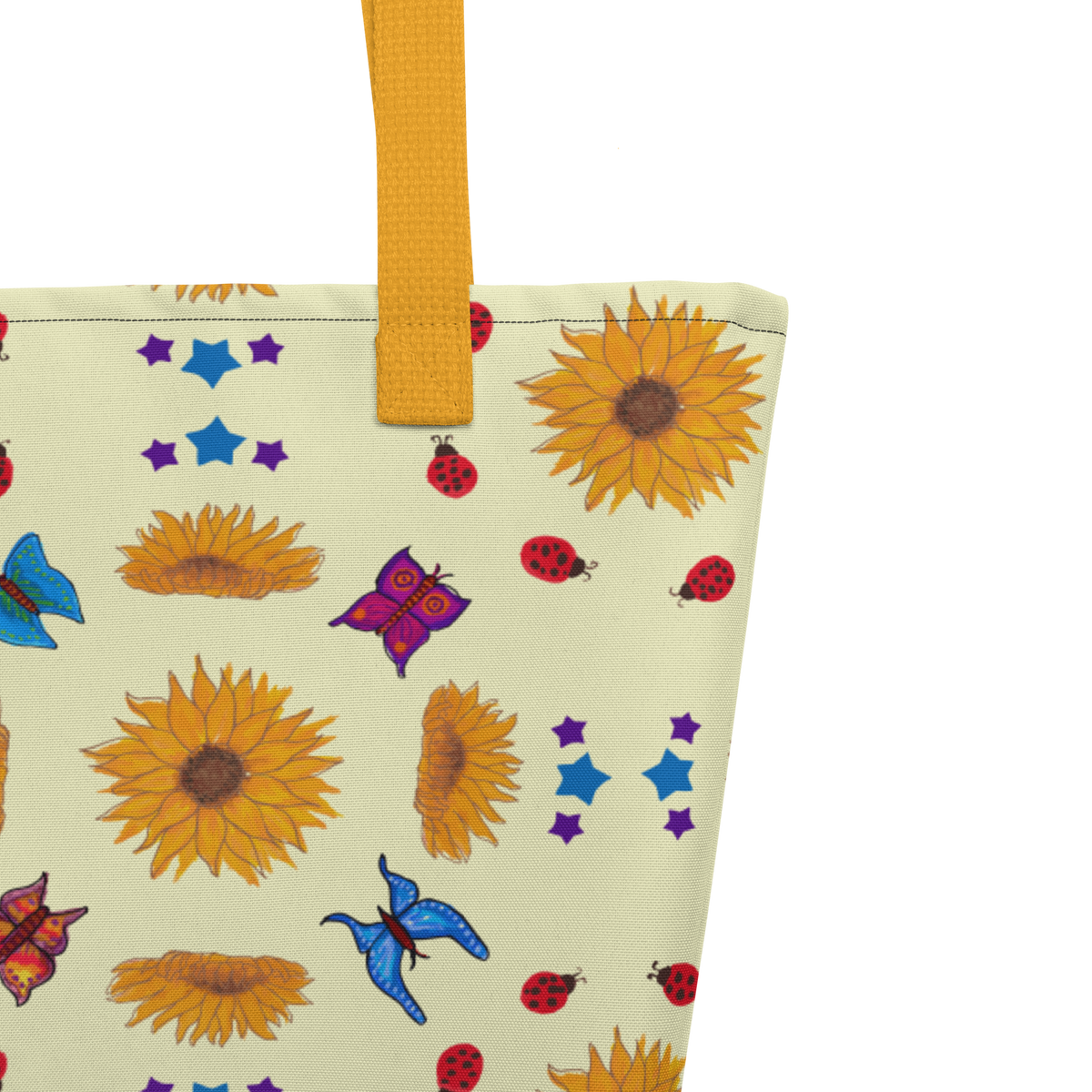 Large Tote Bag Sunflowers for Lilly Yellow