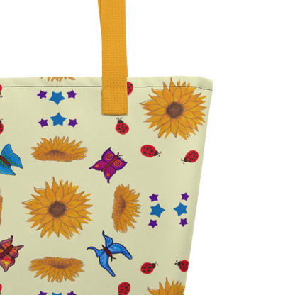 Large Tote Bag Sunflowers for Lilly Yellow