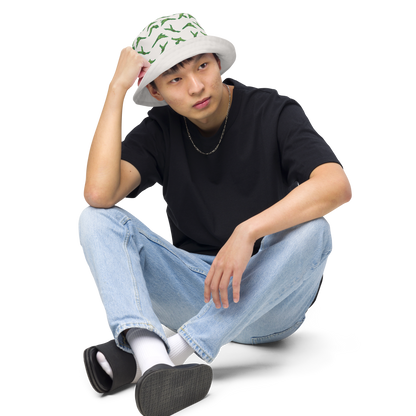 Reversible bucket hat Birds in Flight Stone