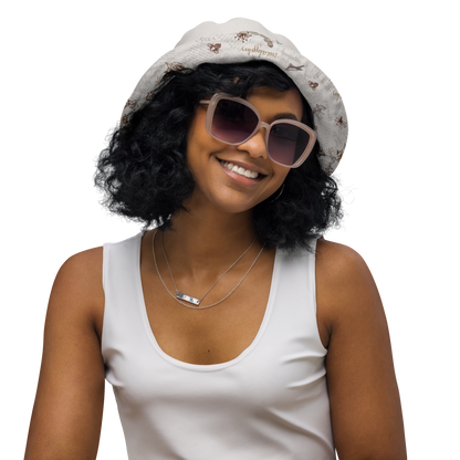Reversible bucket hat Lady in Script Stone