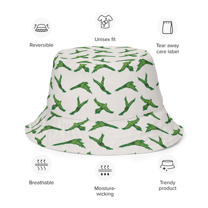 Reversible bucket hat Birds in Flight Stone