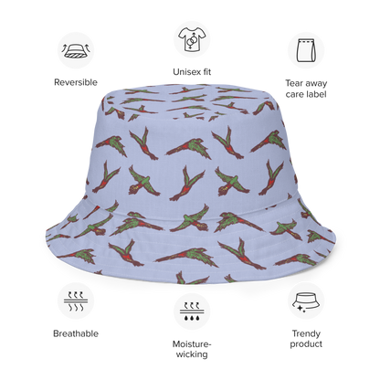 Reversible bucket hat Birds in Flight Blue
