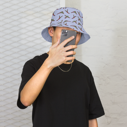 Reversible bucket hat Birds in Flight Blue