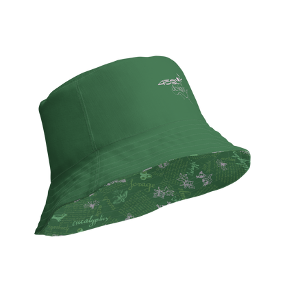Reversible bucket hat Lady in Script Green