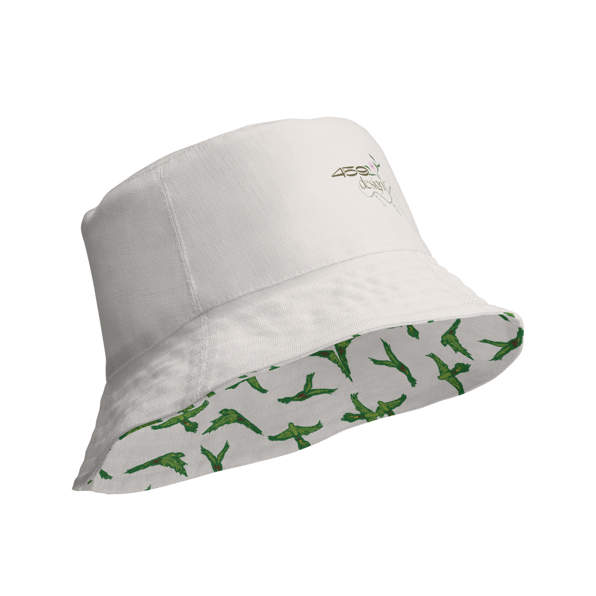 Reversible bucket hat Birds in Flight Stone