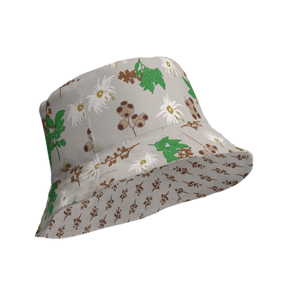 Reversible bucket hat Bees in the Blossoms