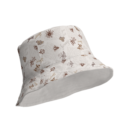 Reversible bucket hat Lady in Script Stone