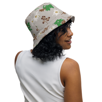 Reversible bucket hat Bees in the Blossoms