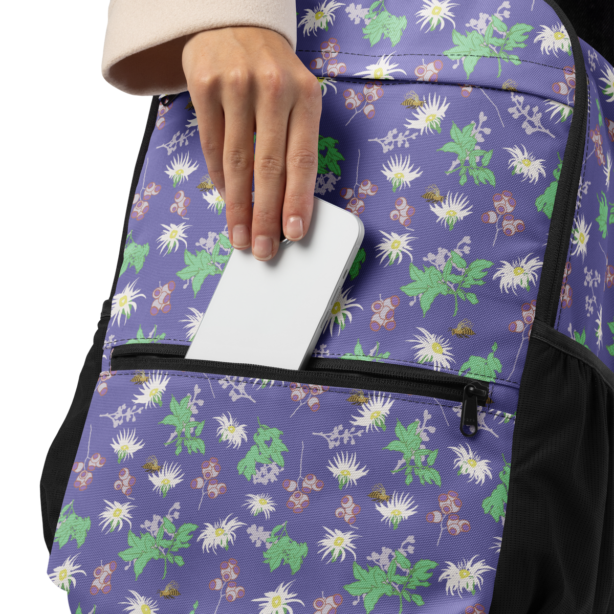 Laptop Backpack Bees in the Blossoms Purple