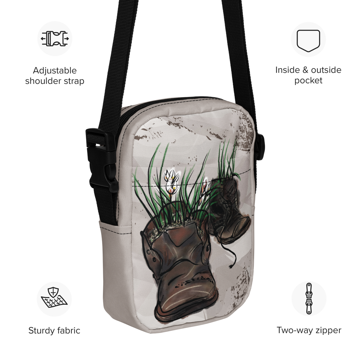 Utility crossbody bag Flower Boots