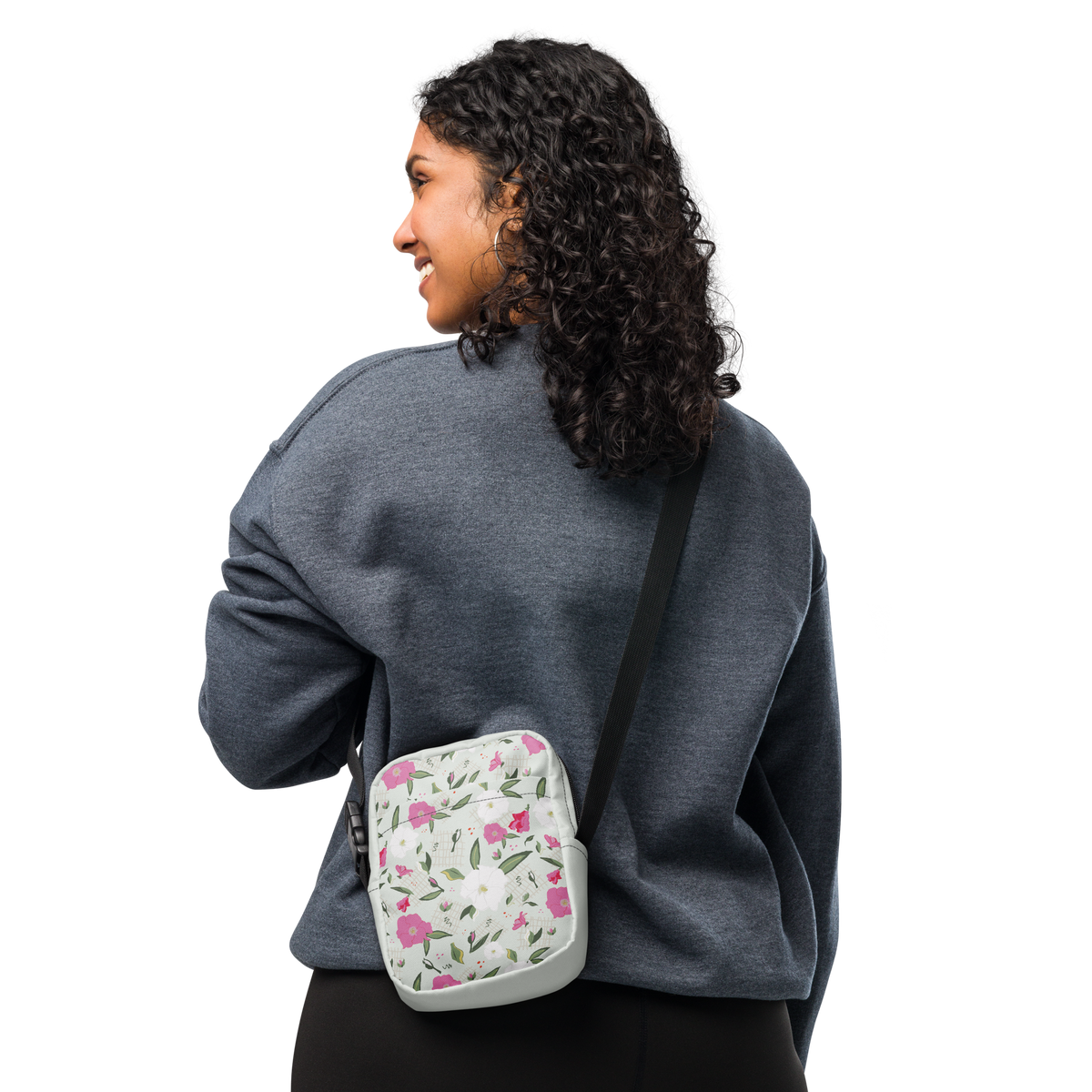 Utility crossbody bag Oleander Pink on Mint