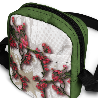 Utility crossbody bag Pink Flowering Vine