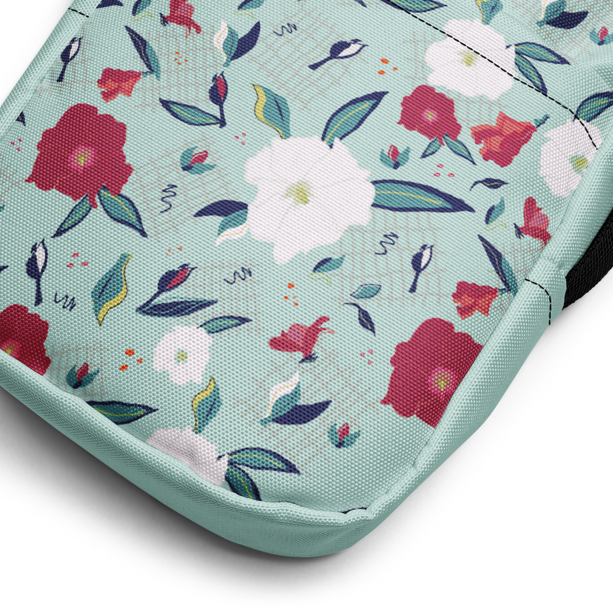 Utility crossbody bag Oleander Red on Aqua