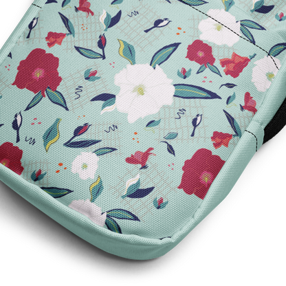 Utility crossbody bag Oleander Red on Aqua
