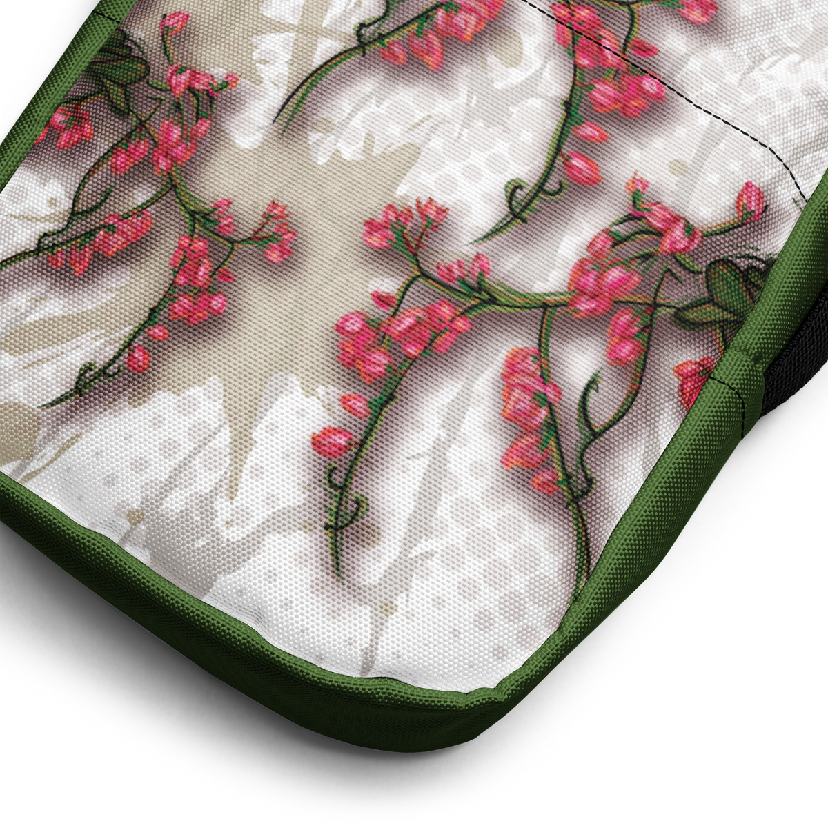 Utility crossbody bag Pink Flowering Vine
