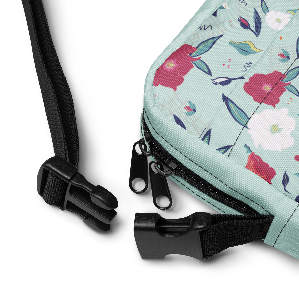 Utility crossbody bag Oleander Red on Aqua
