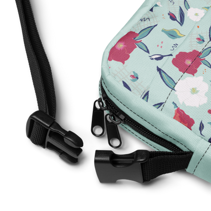 Utility crossbody bag Oleander Red on Aqua