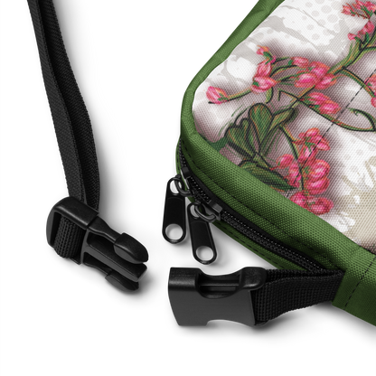 Utility crossbody bag Pink Flowering Vine