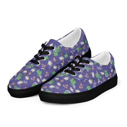 Women’s lace-up canvas shoes Bees in the Blossoms Purple