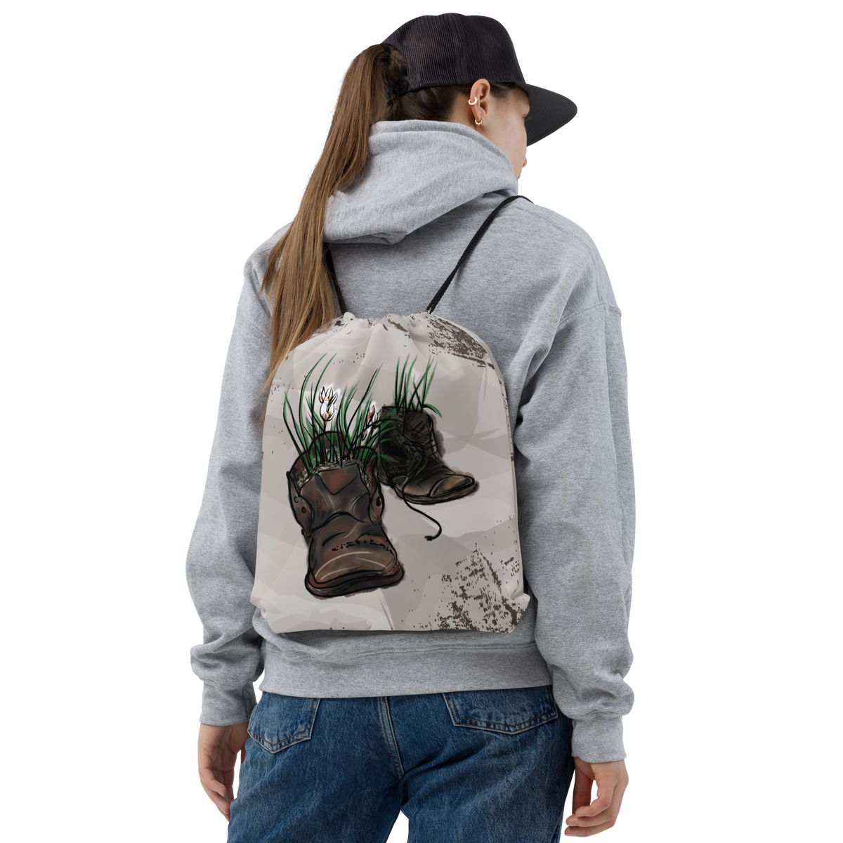 Drawstring bag Flower Boots