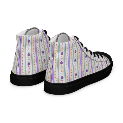 Women’s high top canvas shoes Satin Ribbons Purple