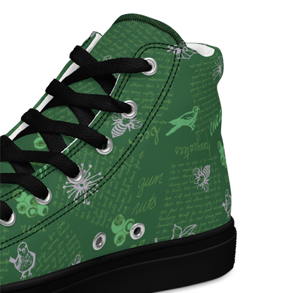 Women’s high top canvas shoes Lady in Script Green