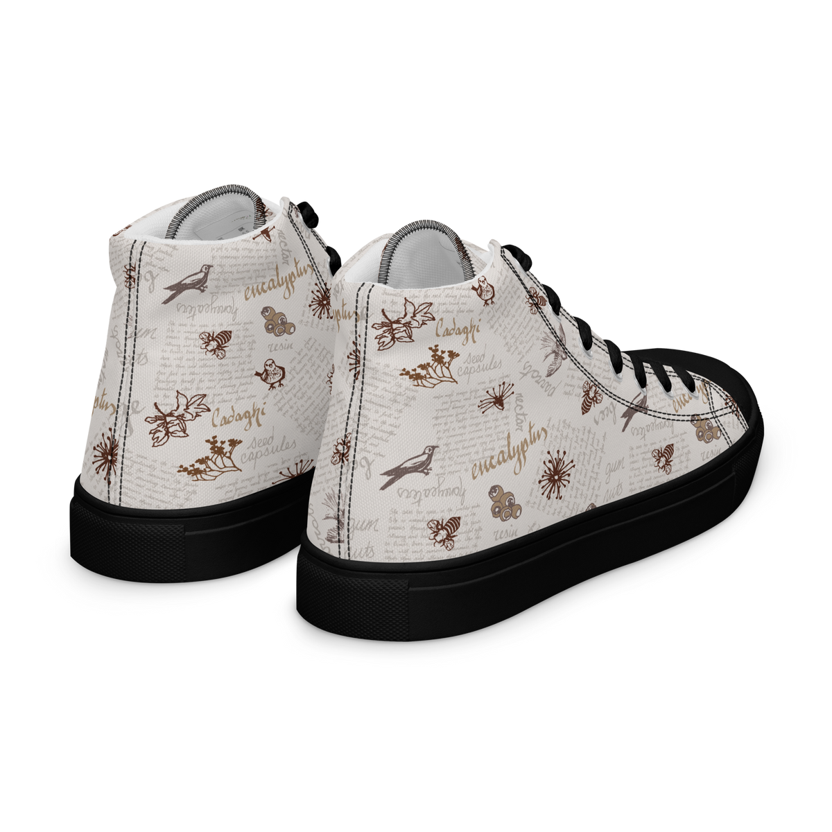 Women’s high top canvas shoes Lady in Script Stone