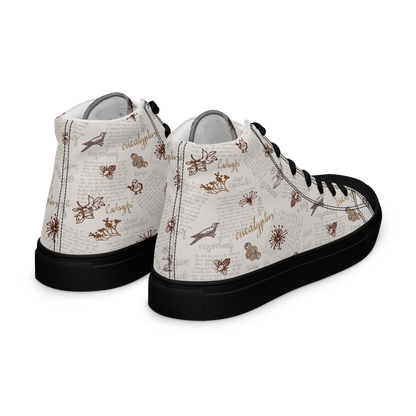 Women’s high top canvas shoes Lady in Script Stone