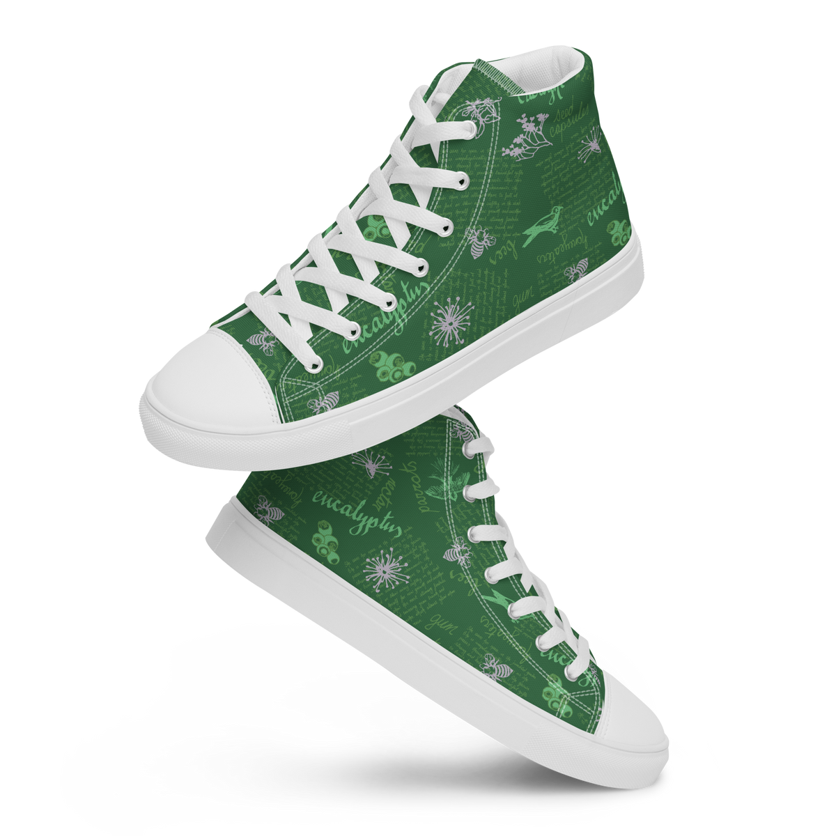 Women’s high top canvas shoes Lady in Script Green