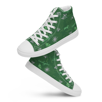 Women’s high top canvas shoes Lady in Script Green