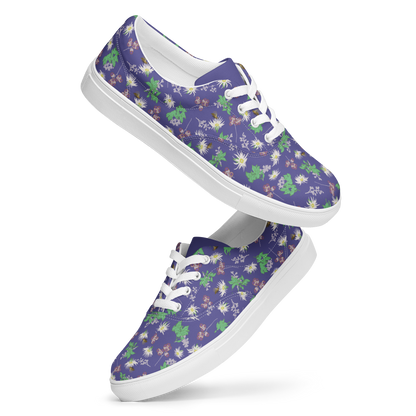 Women’s lace-up canvas shoes Bees in the Blossoms Purple