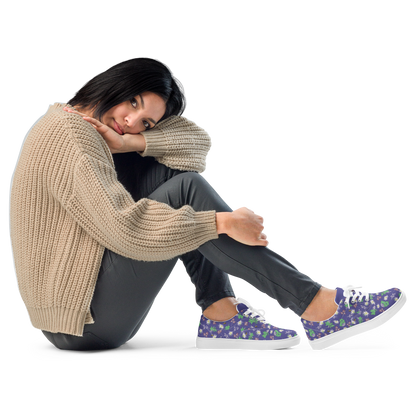 Women’s lace-up canvas shoes Bees in the Blossoms Purple