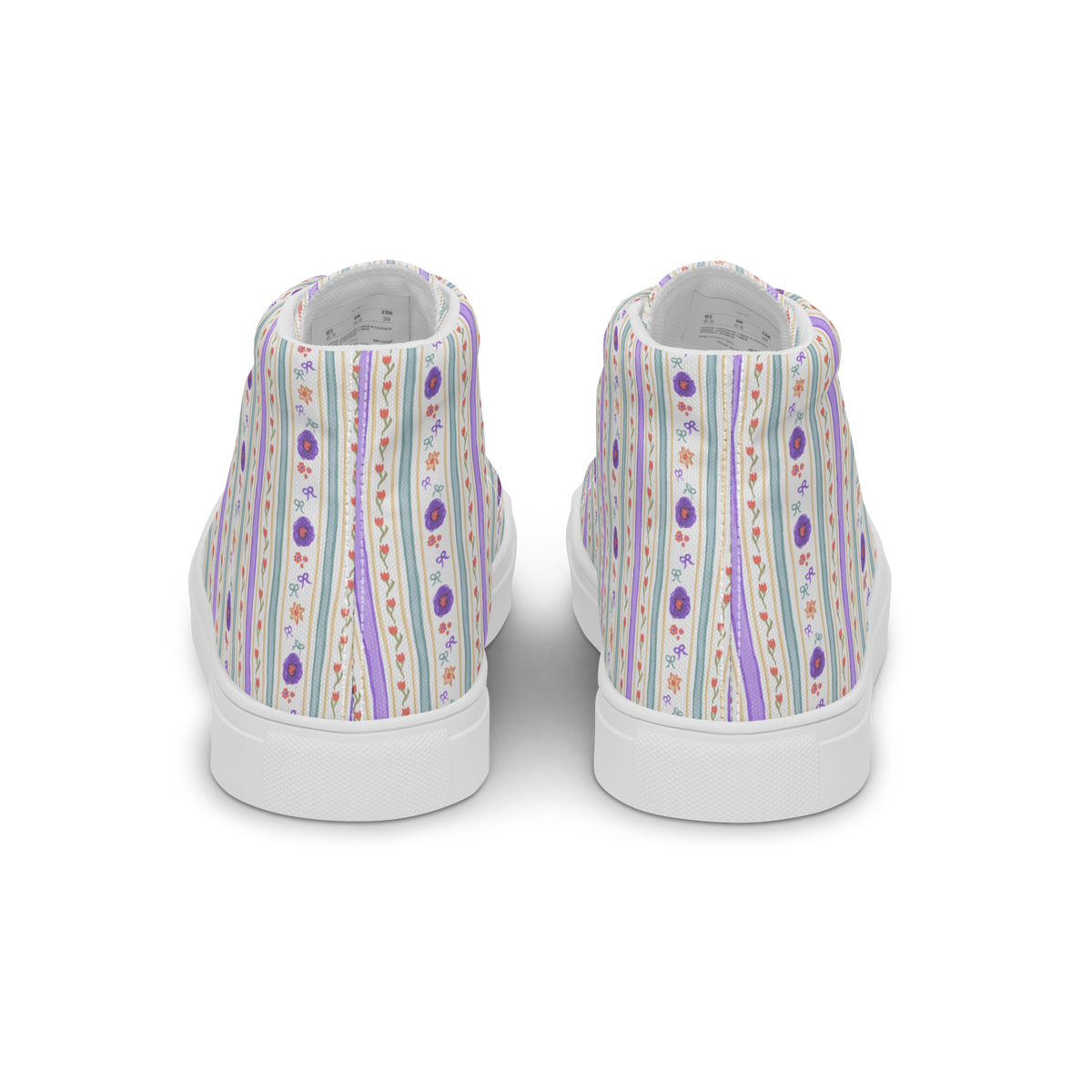 Women’s high top canvas shoes Satin Ribbons Purple
