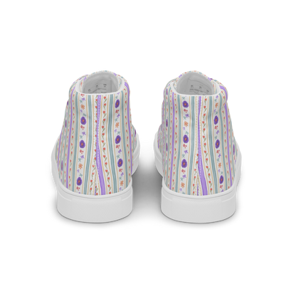 Women’s high top canvas shoes Satin Ribbons Purple