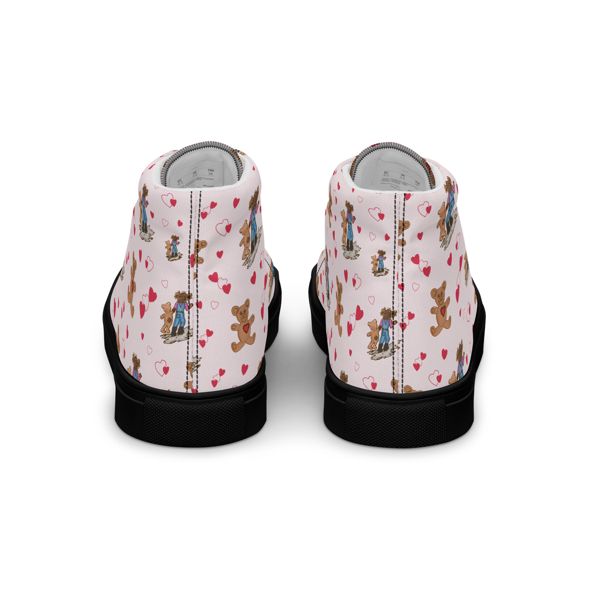 Women’s high top canvas shoes Teddybear Tales Red