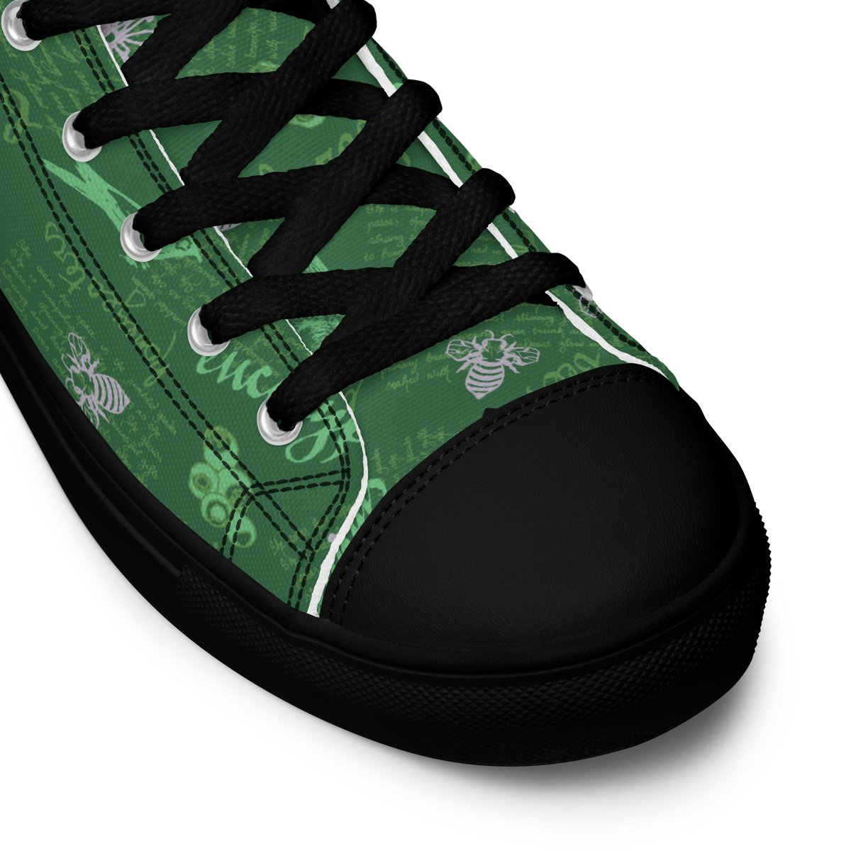 Women’s high top canvas shoes Lady in Script Green