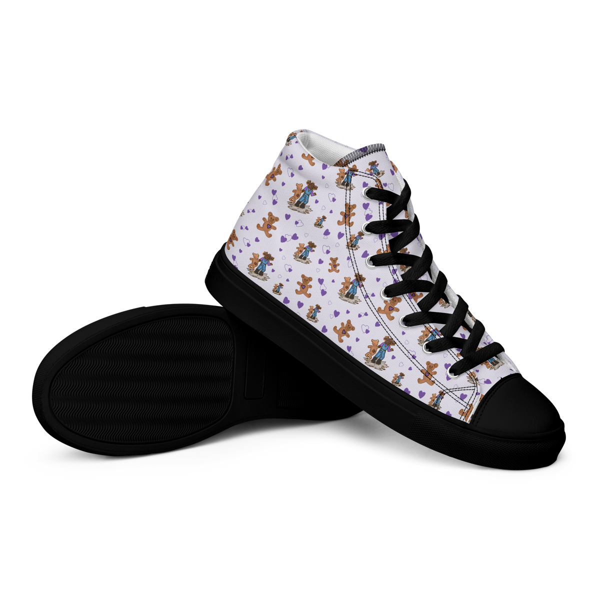 Women’s high top canvas shoes Teddybear Tales Purple