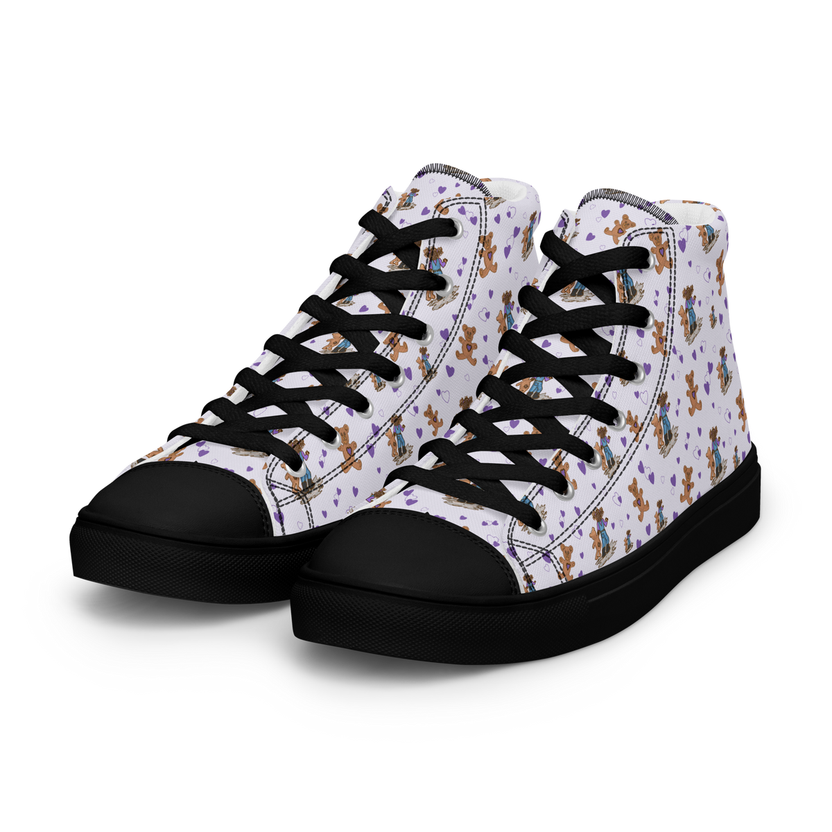 Women’s high top canvas shoes Teddybear Tales Purple