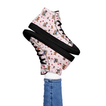 Women’s high top canvas shoes Teddybear Tales Red
