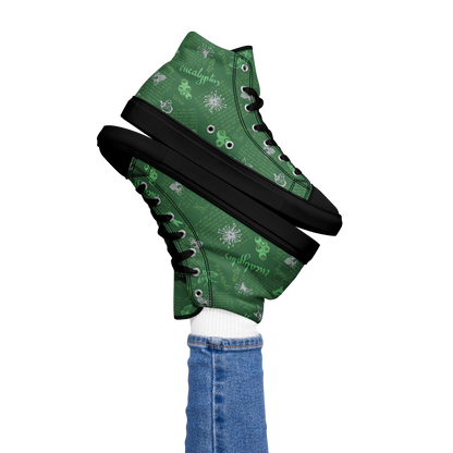 Women’s high top canvas shoes Lady in Script Green